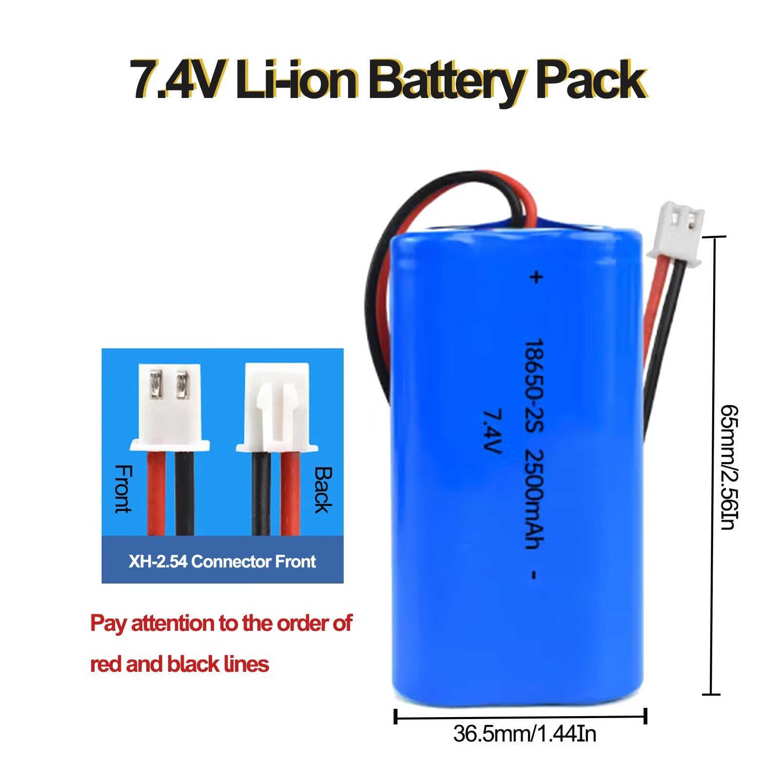 Amazon.com: XYHJUAS 7.4V 2500mAh Li-ion 18650 Battery Pack